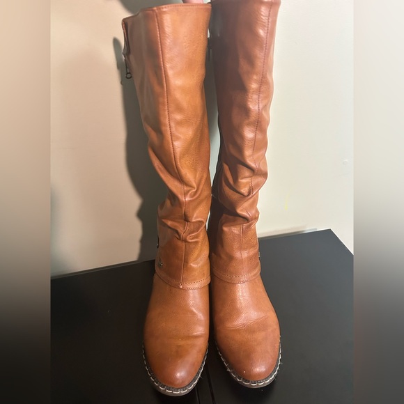 Rieker Brown Riding Boots with Sherpa Lining, Size 39 US 8.5 - Picture 3 of 11